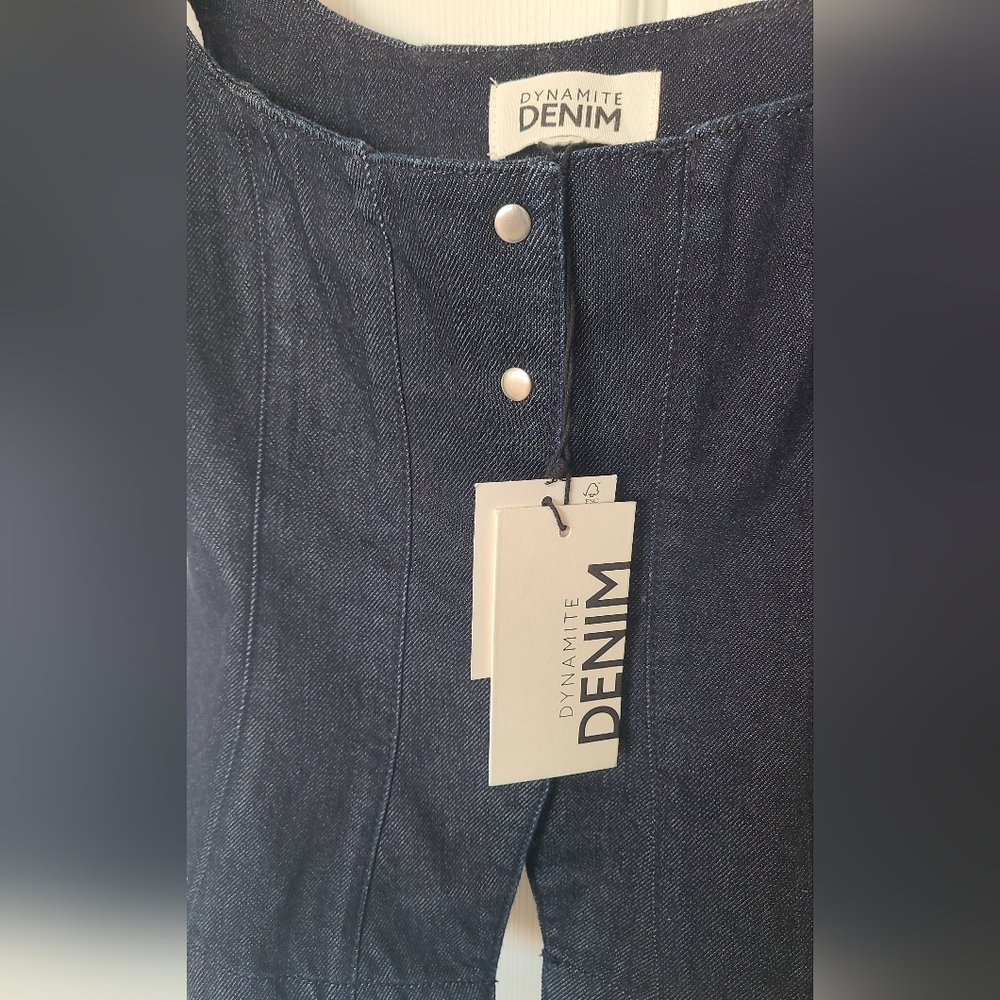 Snap Front Denim Corset Top - Picture 4 of 6